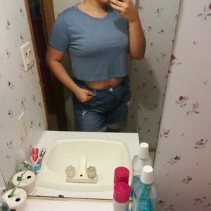 Blue crop top
